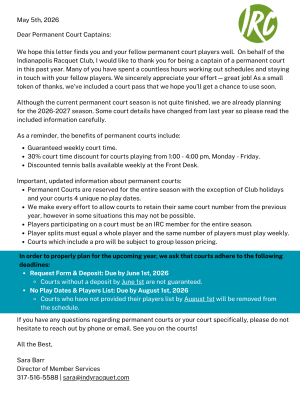 Welcome Letter